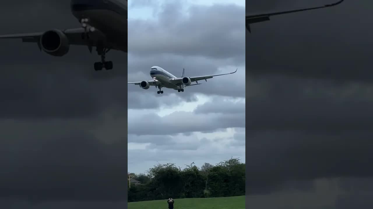 China Southern Airbus A350 , crosswinds London Heathrow #avaition #heathrow #airbus