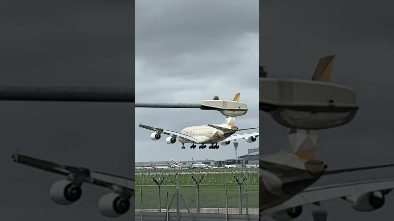Etihad Airbus A380 London Heathrow #avaition #planespotting #heathrow