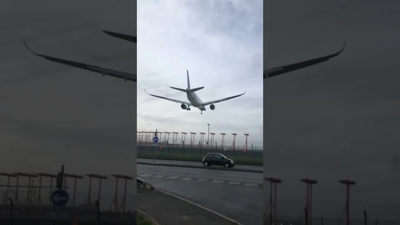 Qatar Airbus A350 landing in Heathrow #avaition #airbus #planespotter
