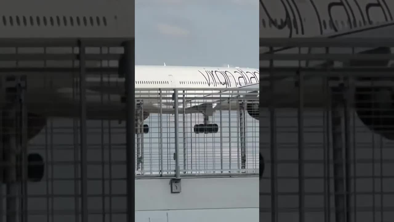 Close up shot of the VirginAirbus A350-1000 landing gear. #airbus #heathrow