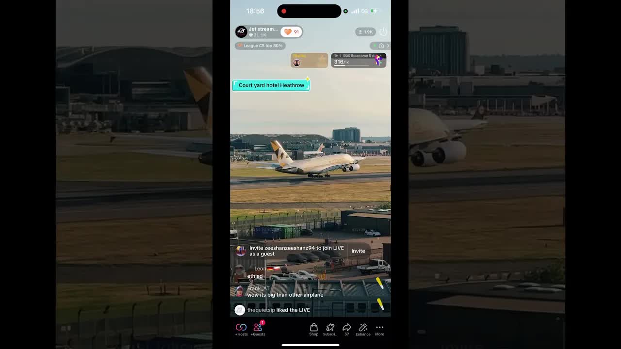 Eithad Airbus380 TikTok live Courtyard Hotel London Heathrow #aviation #planespotter #heathrow