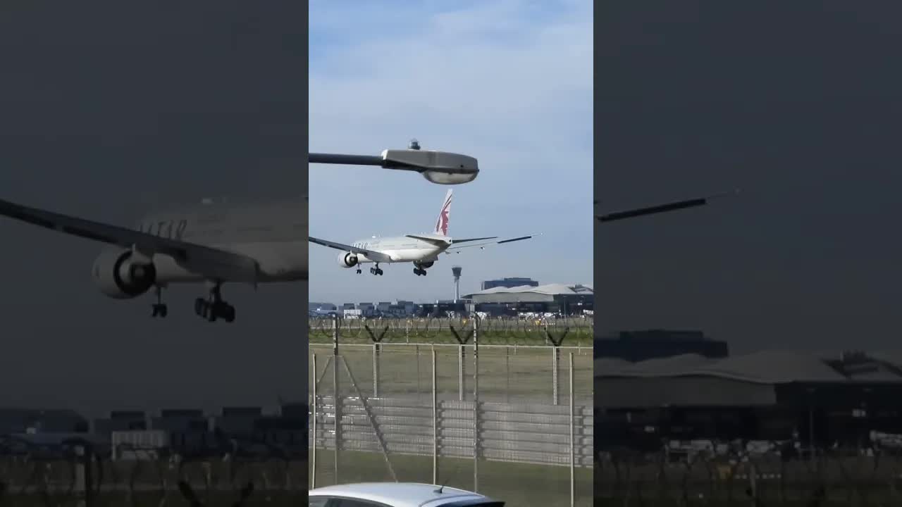 Qatar Boeing 777 landing in Heathrow London #avaition #heathrow #planespotting