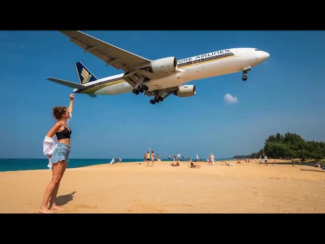 So Close . Phuket Beach Thailand 🇹🇭 Plane Spotting.