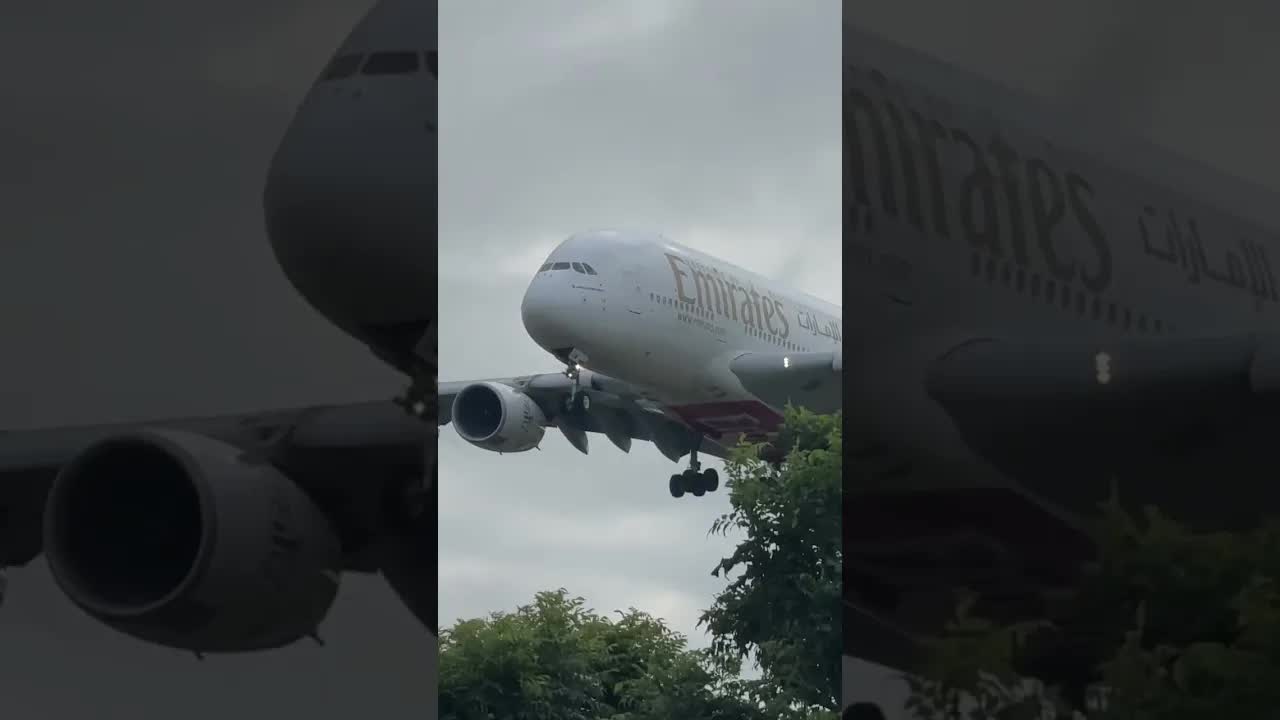 Up close to the Emirates airbus A380 #avaition #planespotting #heathrow