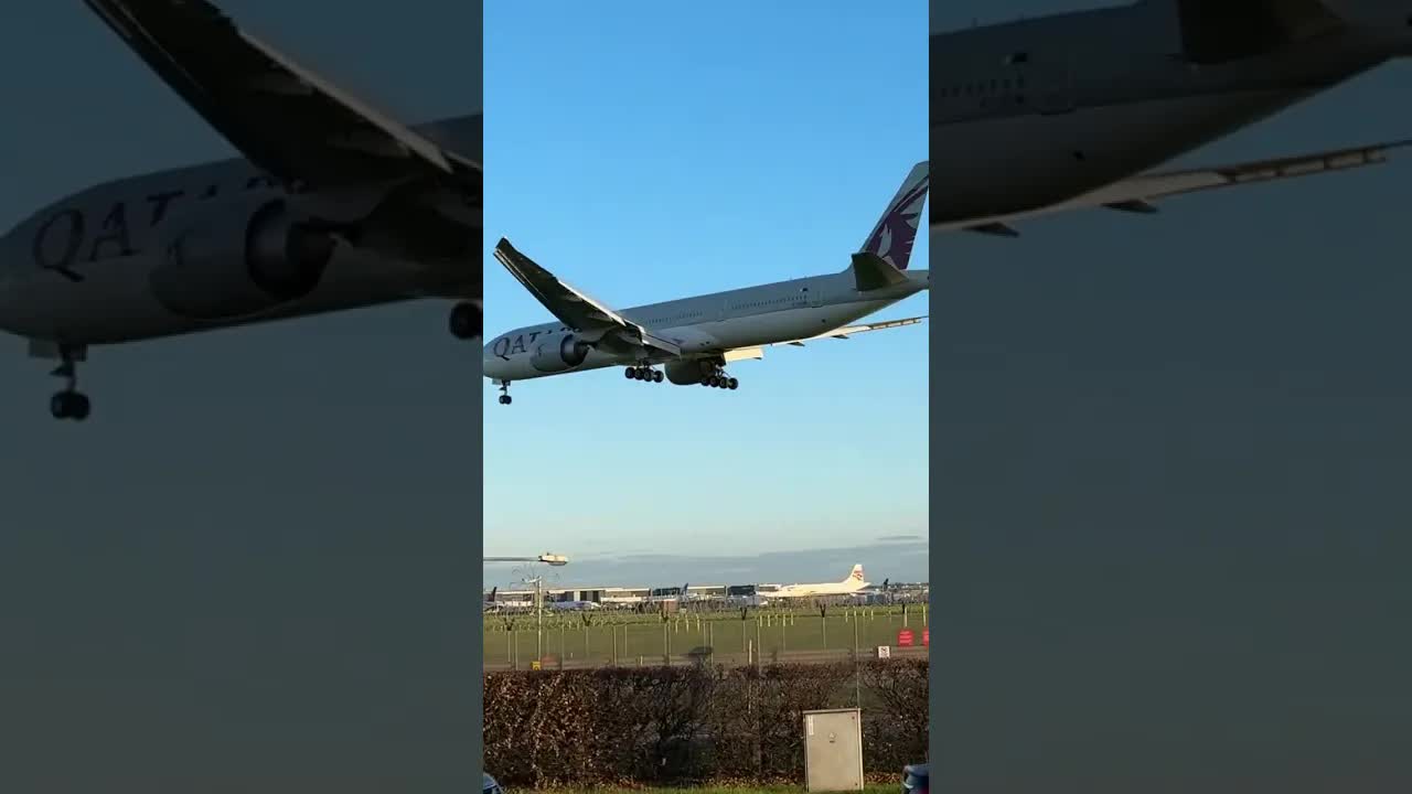 QATAR BOEING 777 early morning arrival London Heathrow . #avaition #planespotting #heathrow