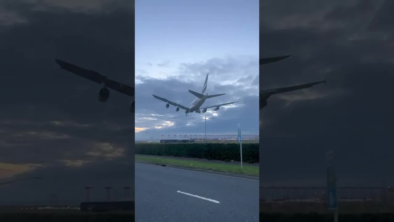 A380 Screaming over head #heathrow #aviation #airbus