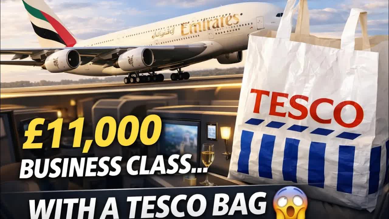 £11,000 EMIRATES A380 BUSINESS CLASS WITH A 20p TESCO BAG FOR LIFE