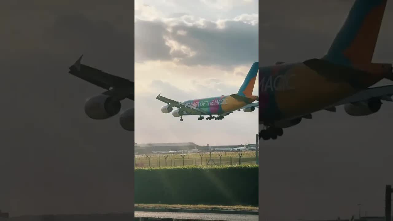TikTok live clip, Emirates Airbus 380 destination Dubai #aviation #heathrow