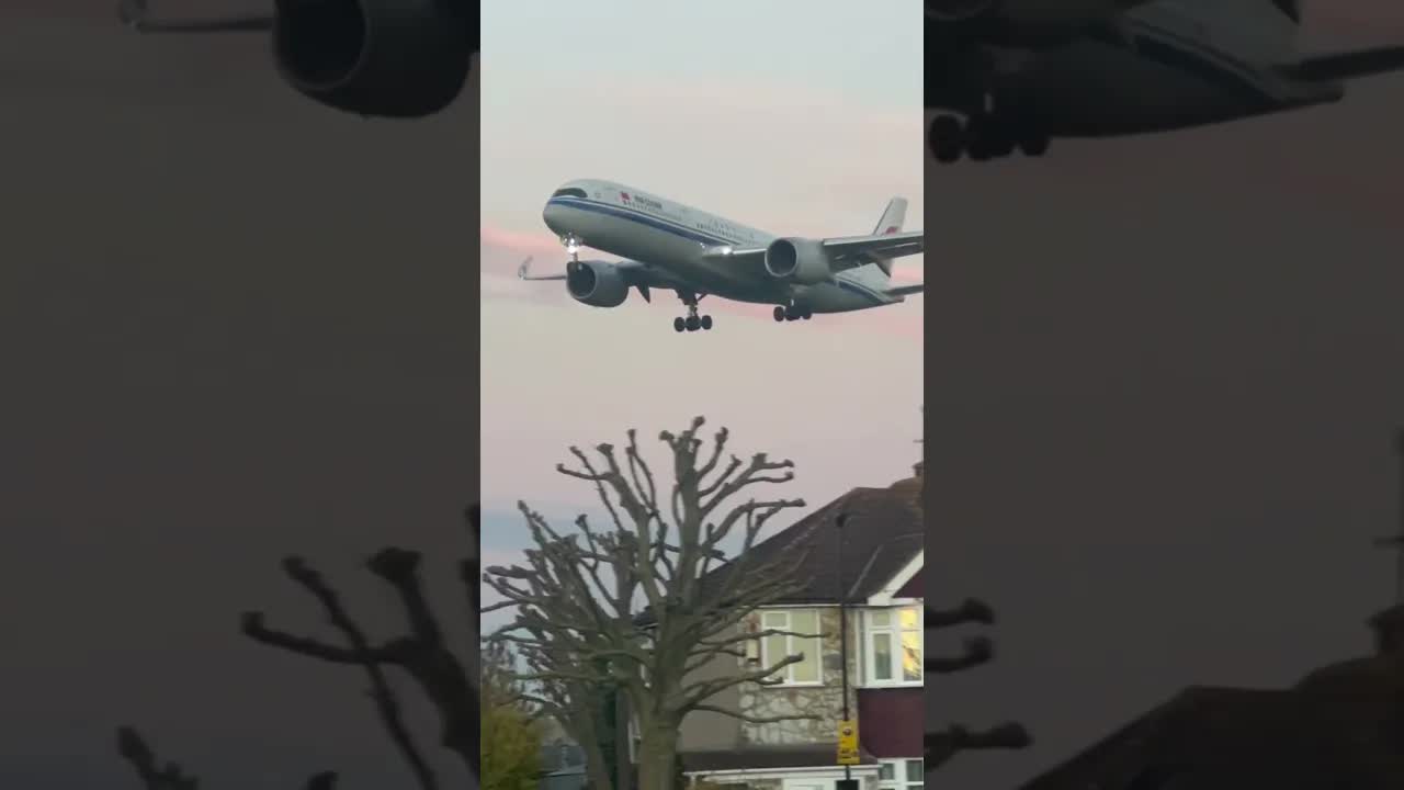 Air China Airbus A350 arriving from Beijing . #avaition #heathrow #airbus