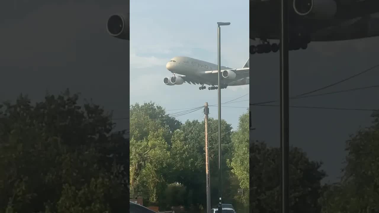 Etihad Airbus A380 London heathrow #aviation #heathrowplanespotting #aviation