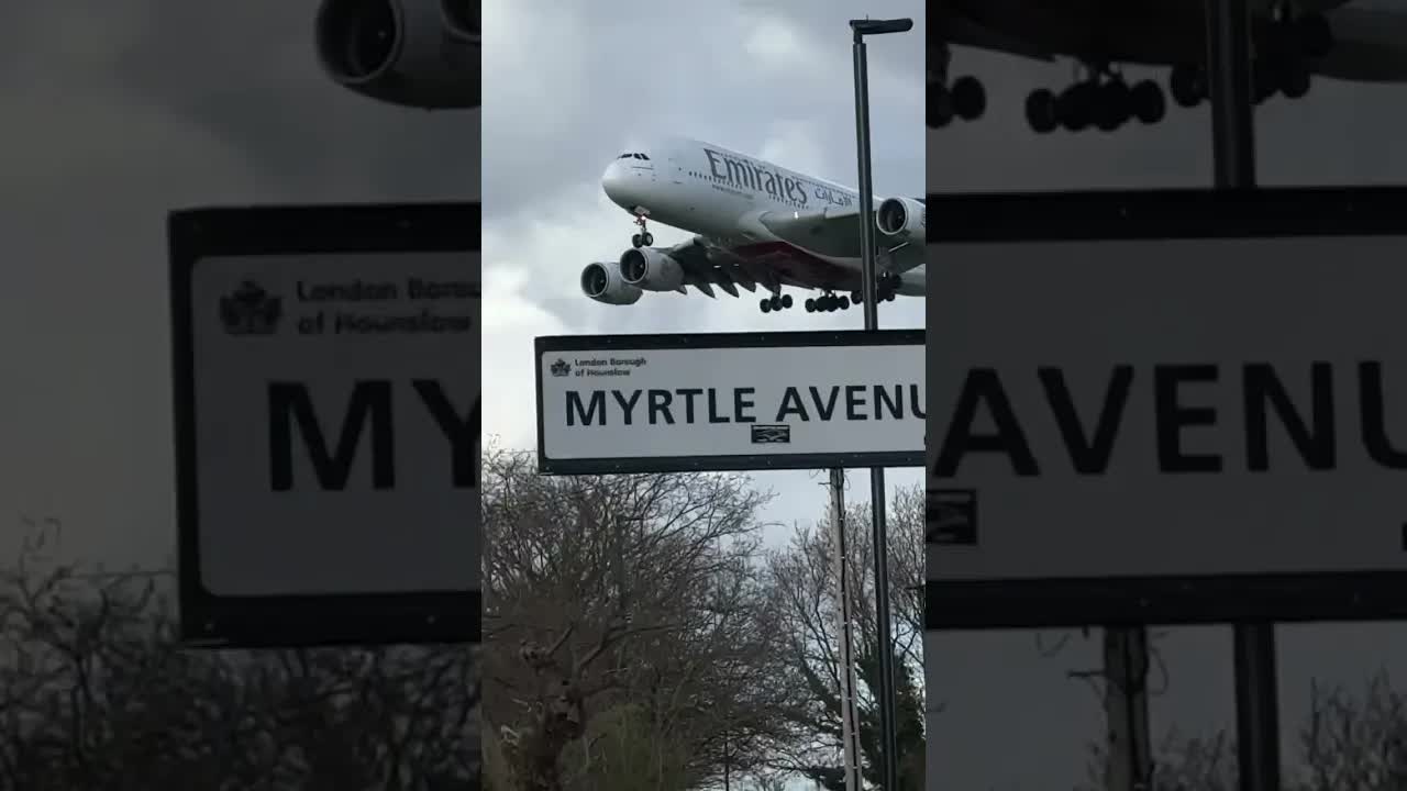 Emirates Airbus A380 London Heathrow plane spotting. #avaition #airbus #heathrow