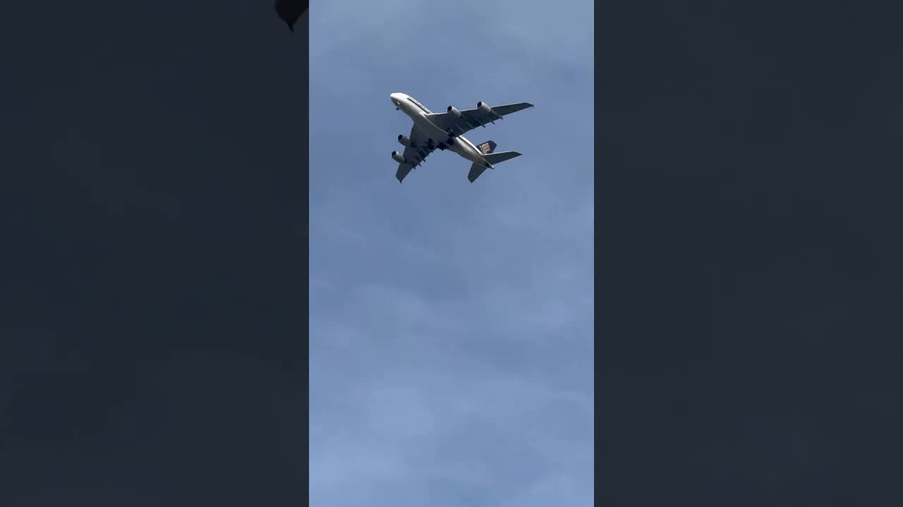 Plane spotting in work , Singapore A380 flying over fulham in to heathrow #planespotting #avaition