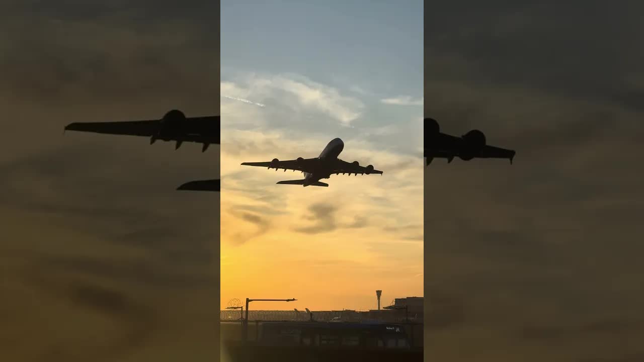 Golden hour at Heathrow #aviation #tiktoklive #planespotting