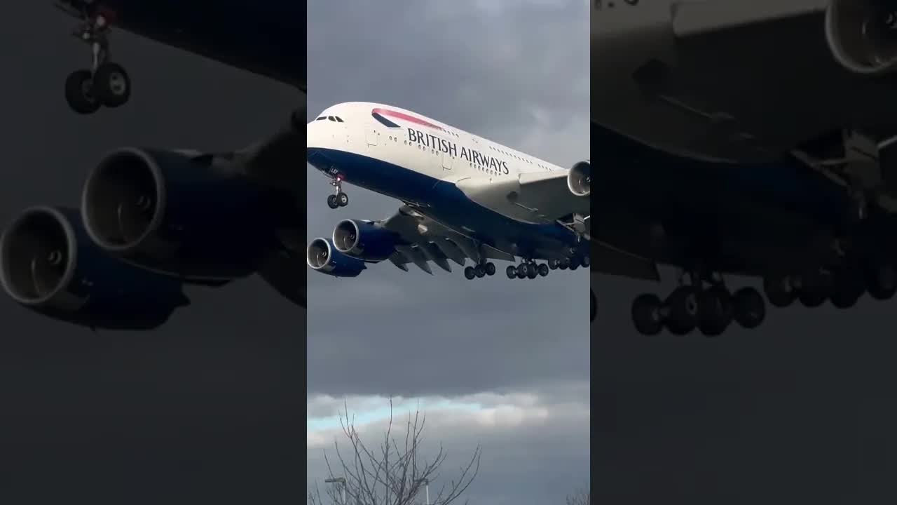 British Airways 380 landing in to Heathrow #aviation #plane-spotting #heathrow