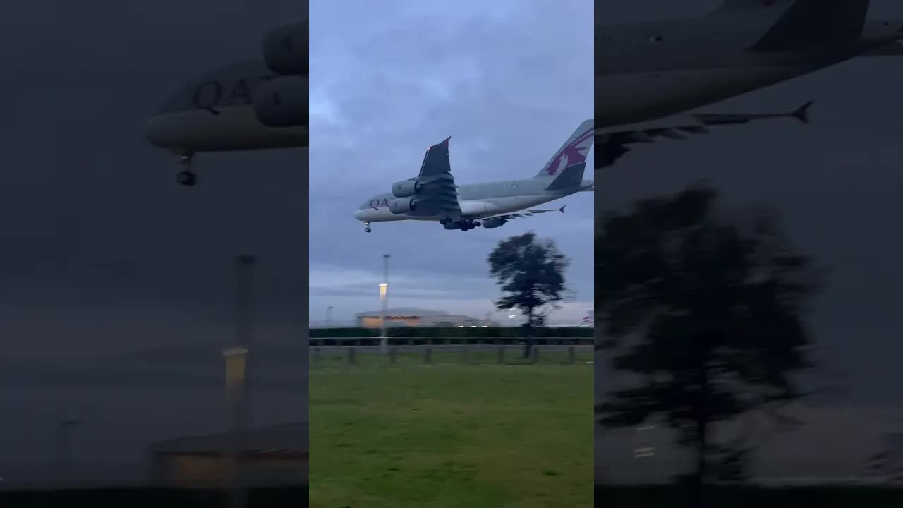The worlds largest passenger plane’s landing uk #airbus #heathrow #landing