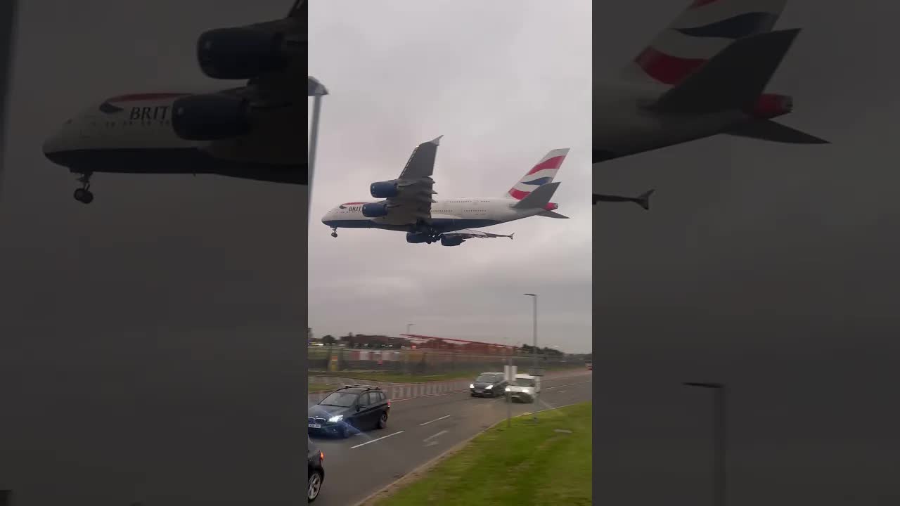 The mighty British Airways A380 #heathrow #aviation #airbus #planespotting #planelanding