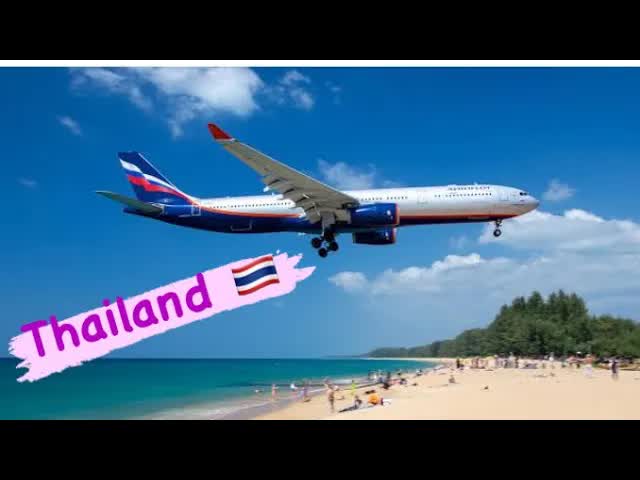 The Amazing Mai Khao Beach thailand 🇹🇭 planes so low you can nearly touch them.