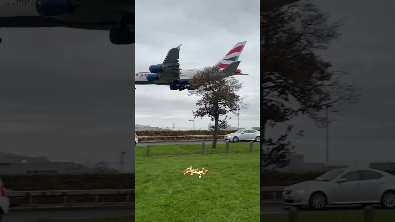HUGE BRITISH AIRWAYS A380 LANDING #avaition #heathrow #planespotting
