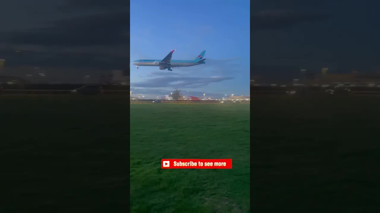 AIR PEPSI LANDING HEATHROW. Boeing 777-300er Korean airlines . #heathrow #avaition #planespotting