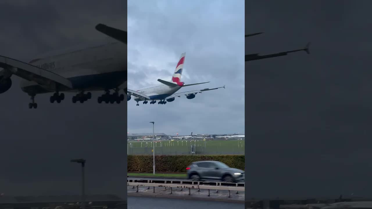 HUGE BRITISH AIRWAYS🇬🇧 AIRBUS #avaition #planespotting #landing