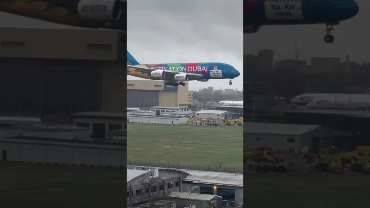 Destination, Dubai livery Airbus A380 #heathrow #avaition #planespotting
