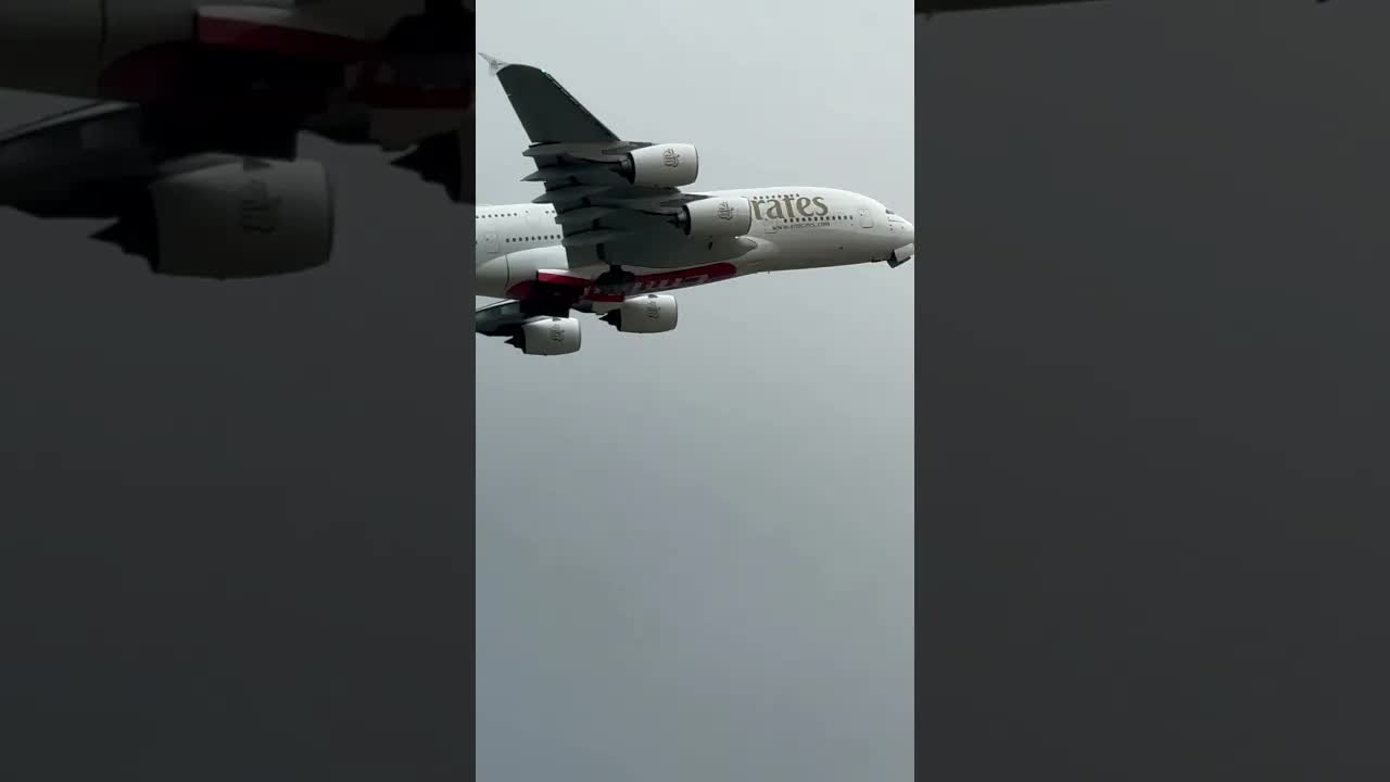 Emirates Airbus 380 Heathrow thistle hotel view #aviation #airbusa380 #heathrow