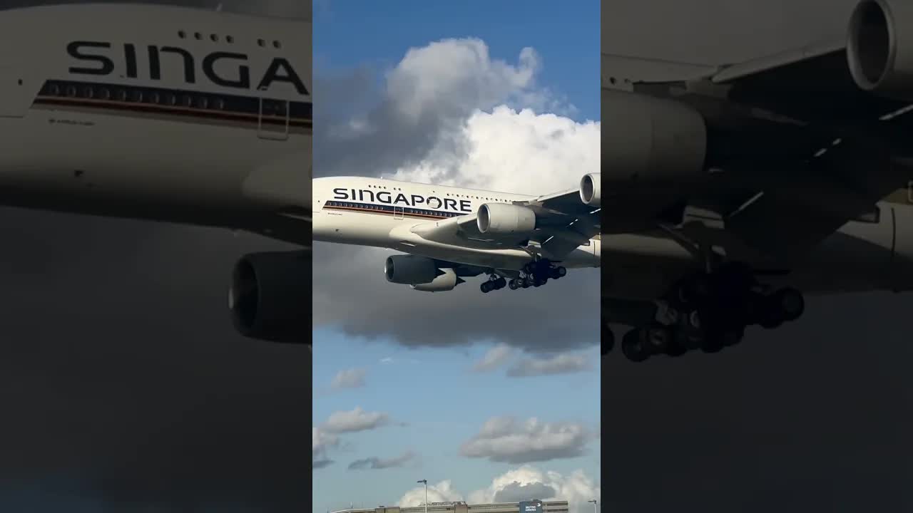 SUPER JUMBO LANDING 🔈🛬 #heathrow #aviation #planespotting