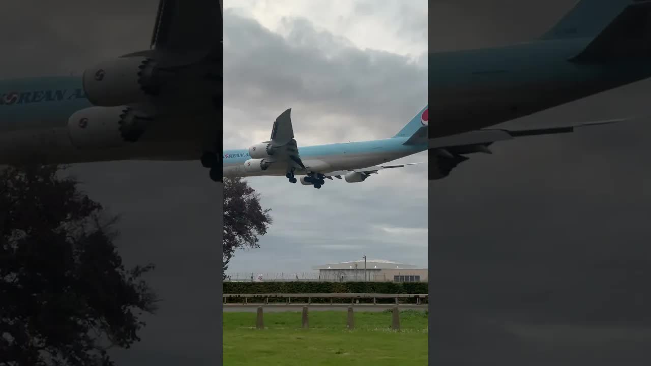 Korean air cargo 747 landing #boeing747 #boeingairplanes