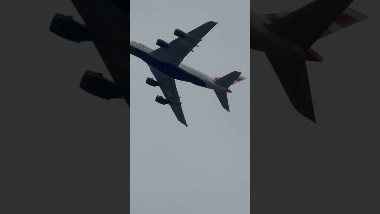What i see when in back garden ,British airways A380 taken off from heathrow #planespotter #airbus