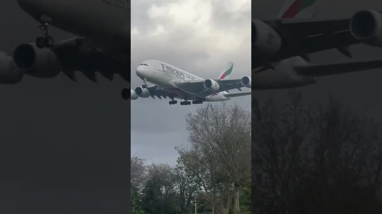 STORM DEBI , NO EFFECT TO THE EMIRATES A380 #heathrow #avaition #shorts