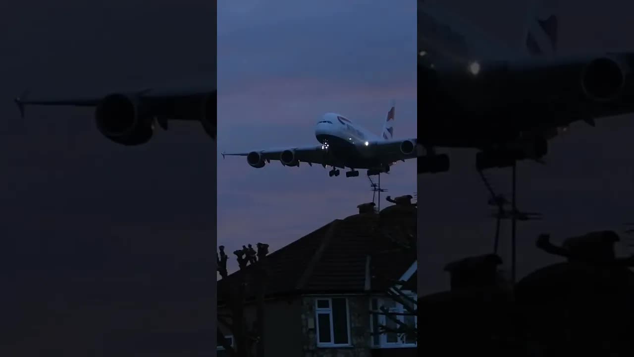Powered by Rolls-Royce . Airbus A380 night time. #aviation #heathrow #planespotting