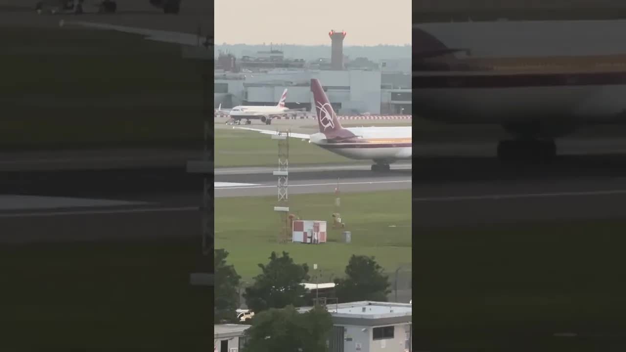Qatar Boeing 777 taken off from heathrow airport #avaition #planespotting #heathrow