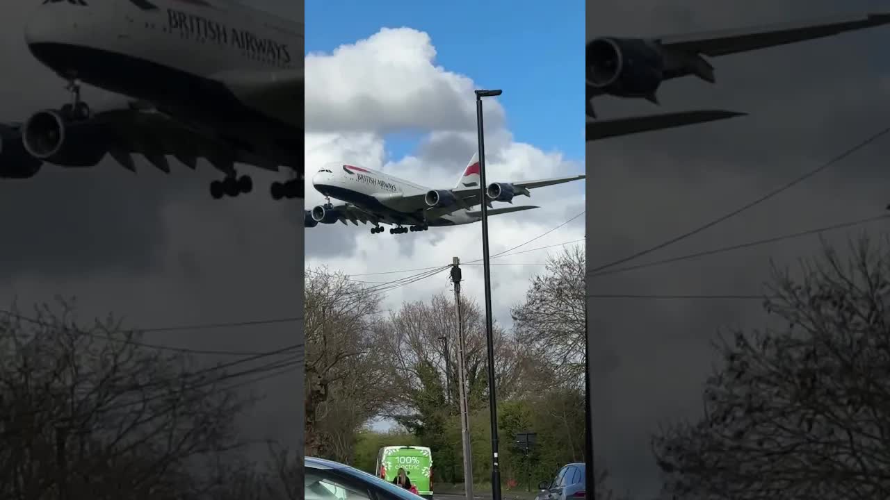 British Airways A380 landing #avaition #airbus 🇬🇧