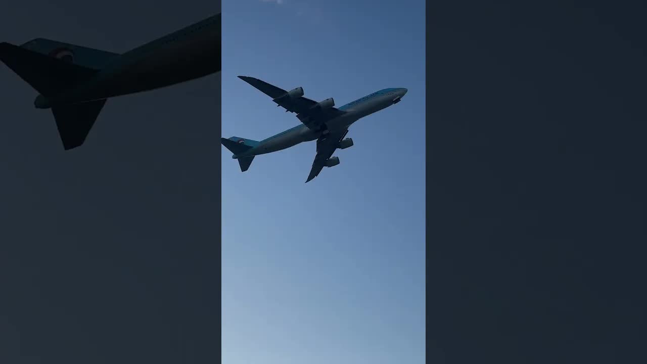 The Queen of the Sky taken off , Boeing 747 🔥 Korean Airways #aviation #boeing747 #heathrow