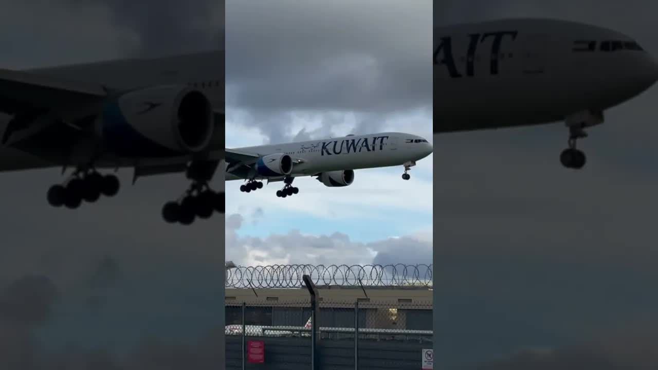 Kuwait Boeing 777 landing in to Heathrow #avaition #heathrow #planespotting